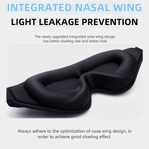 Eye Mask for Sleeping, 3D Contoured Sleep Eye Mask with Adjustable Strap, Night Eye Sleep Mask for Lash Extensions, Eye Shade Cover for Traveling Yoga Nap in Saudi Arabia