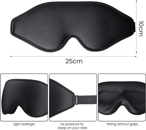 Eye Mask for Sleeping, 3D Contoured Sleep Eye Mask with Adjustable Strap, Night Eye Sleep Mask for Lash Extensions, Eye Shade Cover for Traveling Yoga Nap in Saudi Arabia