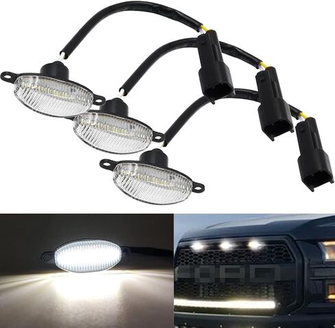 NJSBYL F150 LED Side Marker Lamps for 2010 2011 2012 2013 2014 Ford F150 SVT Raptor Pick Up Front Fender Flare Side Marker Lights Clear Lens Amber LED Turn Signal Light Kits in Saudi Arabia
