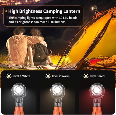 Camping Lantern,Rechargeable Camping Lights for Outdoor,LED Lantern with 6 Light Modes,Work Lights,Flashlight Lantern,Portable Battery Lantern for Hiking/Fishing/Cycling in Saudi Arabia