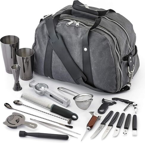 Barfly M37103BK Deluxe II Cocktail Set, 20-Piece, Gun Metal Black in Saudi Arabia