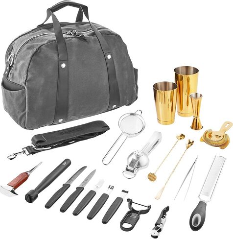 Barfly M37103BK Deluxe II Cocktail Set, 20-Piece, Gun Metal Black in Saudi Arabia