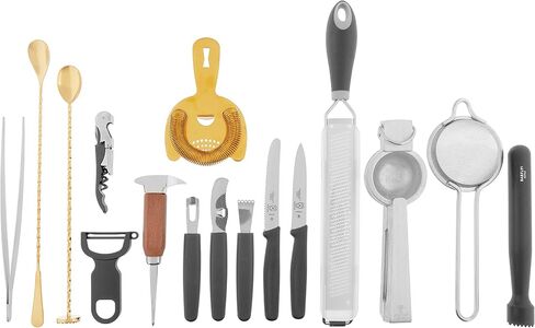 Barfly M37103BK Deluxe II Cocktail Set, 20-Piece, Gun Metal Black in Saudi Arabia