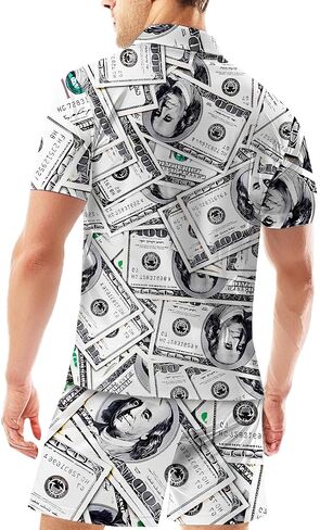 Men's Polo Shirt and Shorts Set Summer Casual Outfits Hawaiian Polo Suit for Men 2 Piece Short Set in Saudi Arabia