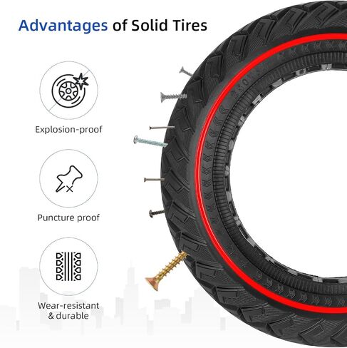ulip 250 x 64 Scooter Solid Tire 10 Inch Electric Scooter Wheels Replacement Accessories Suitable for Xiaomi 4 Ultra Navee S65 S65C Scooter red (1PCS) in Saudi Arabia