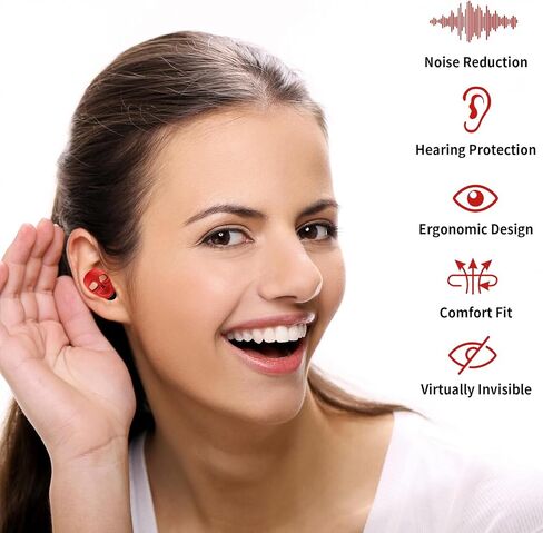 Ear Plugs for Sleeping Noise Canceling, 35dB Noise Reduction Earplugs, Reusable Hearing Protection in Flexible Silicone for Concerts, Travel, Work 8 Size Eartips with Small Box in Saudi Arabia