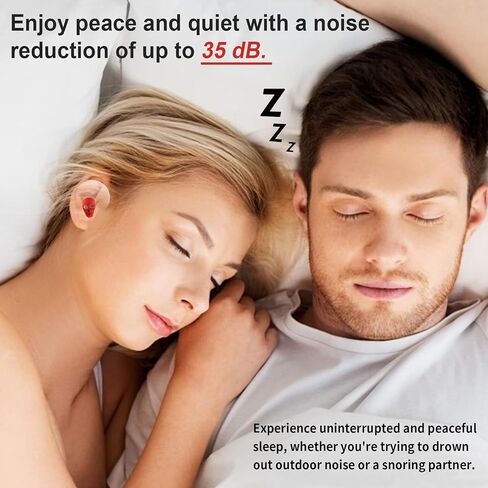 Ear Plugs for Sleeping Noise Canceling, 35dB Noise Reduction Earplugs, Reusable Hearing Protection in Flexible Silicone for Concerts, Travel, Work 8 Size Eartips with Small Box in Saudi Arabia