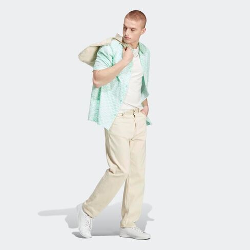 adidas Originals Monogram All Over Print Short Sleeve Woven Easy Green SM in Saudi Arabia