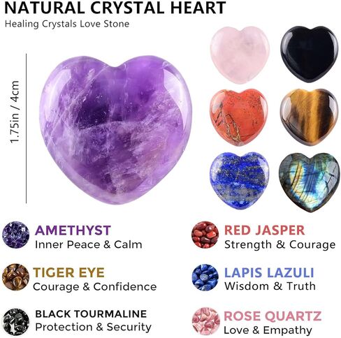 4cm/1.75" Healing Crystal Heart Love Stone Tumbled Polished Stones Cristales Natural Crystal - Heart Red Jasper in Kuwait