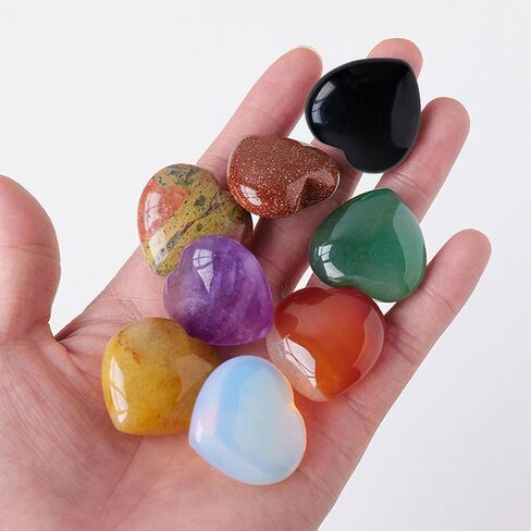 4cm/1.75" Healing Crystal Heart Love Stone Tumbled Polished Stones Cristales Natural Crystal - Heart Red Jasper in Kuwait