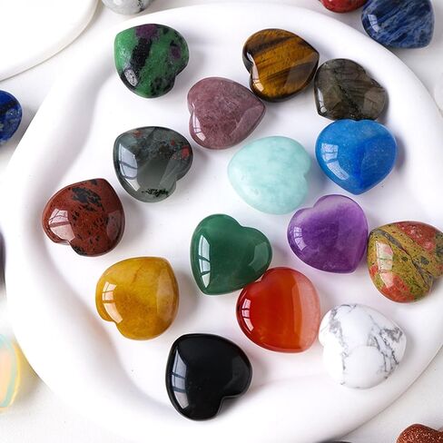 4cm/1.75" Healing Crystal Heart Love Stone Tumbled Polished Stones Cristales Natural Crystal - Heart Red Jasper in Kuwait