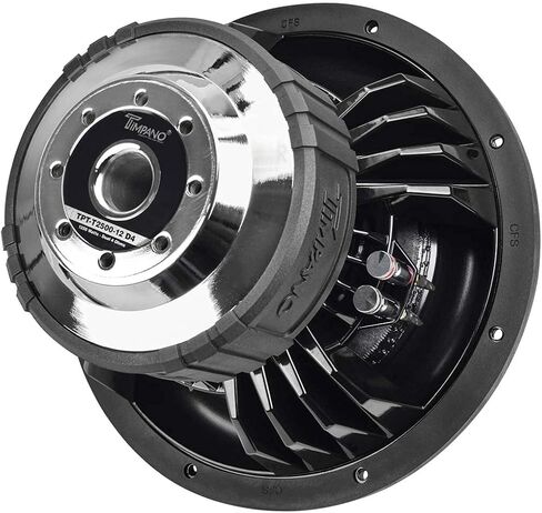 Timpano 12" Sub D2 2500 Watts Max Power Dual 2 Ohm، 12 بوصة مضخم صوت السيارة 23.5 مم ارتفاع Xmax، TPT-T2500-12 D2، ملف صوتي 3 بوصة، مكبر صوت فرعي منافس لأنظمة صوت السيارة (مفرد) in Saudi Arabia