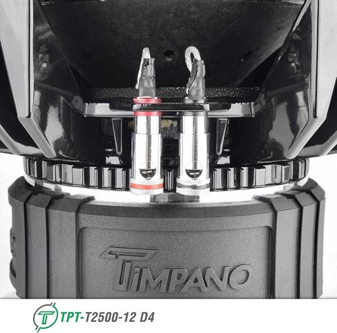 Timpano 12" Sub D2 2500 Watts Max Power Dual 2 Ohm، 12 بوصة مضخم صوت السيارة 23.5 مم ارتفاع Xmax، TPT-T2500-12 D2، ملف صوتي 3 بوصة، مكبر صوت فرعي منافس لأنظمة صوت السيارة (مفرد) in Saudi Arabia
