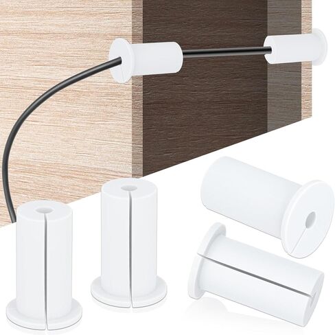 4PCS Cable Routing Kit for Ethernet Cable, 1 Inch Rubber Wall Hole Cable Feed Through Bushings, Ethernet Cable Grommet Compatible with Cable Under 7mm (White) in Saudi Arabia