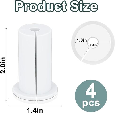 4PCS Cable Routing Kit for Ethernet Cable, 1 Inch Rubber Wall Hole Cable Feed Through Bushings, Ethernet Cable Grommet Compatible with Cable Under 7mm (White) in Saudi Arabia