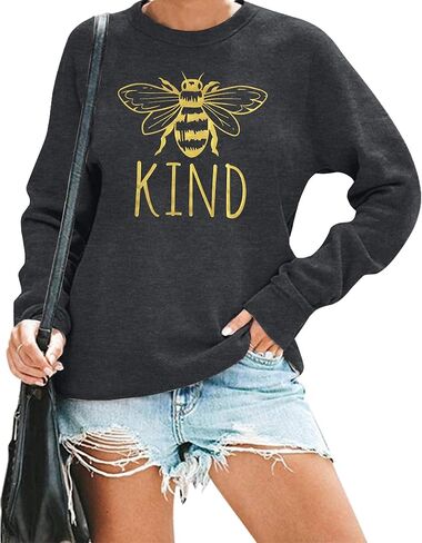 KIMSOONG Bee Kind T Shirt Be kind Sweatshirt Women Funny Inspirational Lightweight Blouse in Kuwait