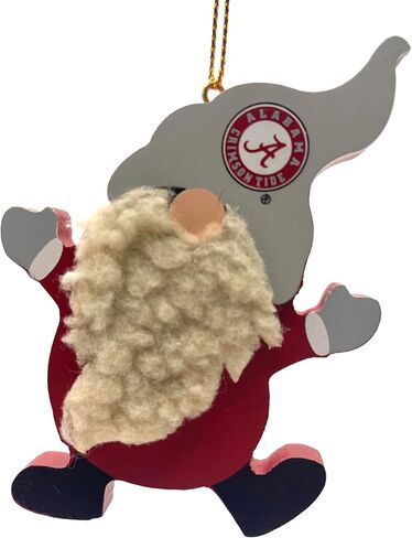Univ of AL Dancing Wood Beard Gnome Christmas Ornament Home Office مرخصة رسميًا باللون الأبيض القرمزي معلقة هدية عيد ميلاد in Kuwait