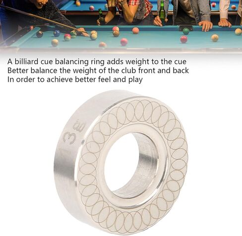 HERCHR Pool Cue Weights, Stainless Steel Billiard Practice Balance Ring for Billiard Practice Billiard Training Competition Billiard Pool Stick Tool in Saudi Arabia