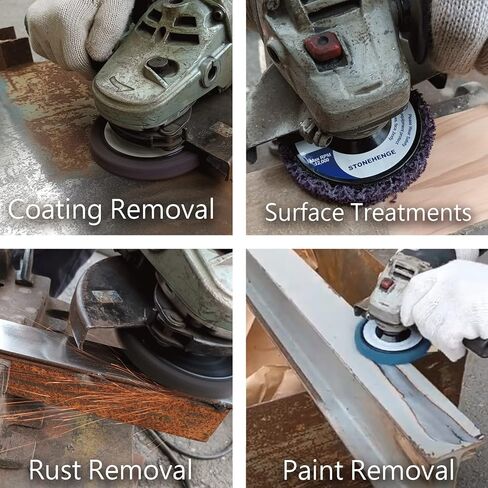 عجلة تجريد لمطحنة الزوايا لإزالة الطلاء والطلاء ومزيل الصدأ المؤكسد - 5 قطع باللون الأرجواني و5 قطع باللون الأسود مقاس (4-1/2 بوصة × 7/8 بوصة) in Kuwait