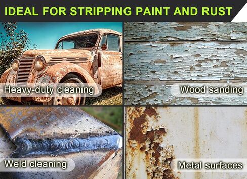 عجلة تجريد لمطحنة الزوايا لإزالة الطلاء والطلاء ومزيل الصدأ المؤكسد - 5 قطع باللون الأرجواني و5 قطع باللون الأسود مقاس (4-1/2 بوصة × 7/8 بوصة) in Kuwait