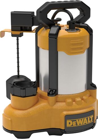 DEWALT® 1/2 حصان من الفولاذ المقاوم للصدأ والحديد الزهر، مضخة حوضية فعالة غاطسة بالكامل مع مفتاح تعويم عمودي على شكل خنزير، سلك بطول 10 أقدام، 102 جالون في الدقيقة / 6120 جالون في الساعة in Saudi Arabia