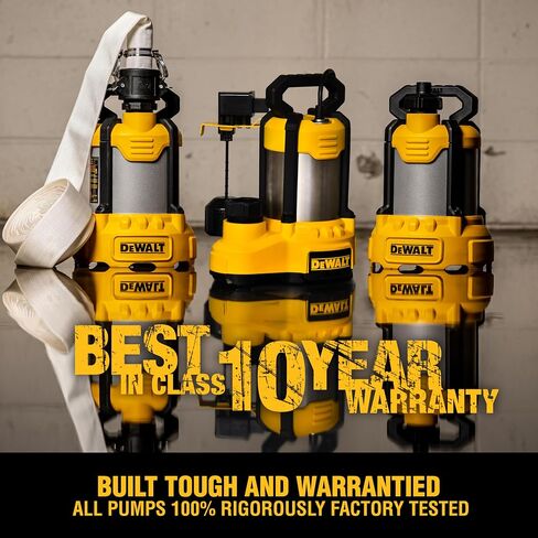 DEWALT® 1/2 حصان من الفولاذ المقاوم للصدأ والحديد الزهر، مضخة حوضية فعالة غاطسة بالكامل مع مفتاح تعويم عمودي على شكل خنزير، سلك بطول 10 أقدام، 102 جالون في الدقيقة / 6120 جالون في الساعة in Saudi Arabia