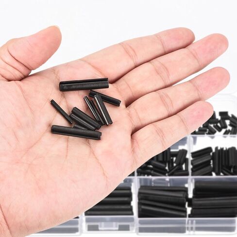 uxcell 25Pcs 3/32" x1/2" Slotted Spring Pins Carbon Steel Split Expansion Pin Roll Pin Assortment for Home Improvement Automotive Machine Repair, Black in Saudi Arabia