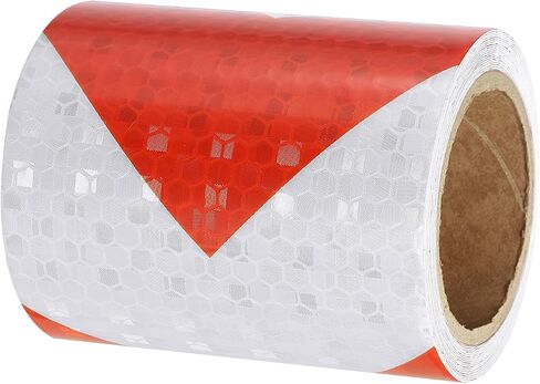 PATIKIL Reflective Tape, 1 Roll 4 Inch x 66 Ft Waterproof Self Adhesive High Visibility Caution Warning Safety Tape Reflector for Trucks Trailers Cars, Arrow Yellow Black in Saudi Arabia