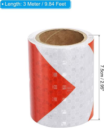 PATIKIL Reflective Tape, 1 Roll 4 Inch x 66 Ft Waterproof Self Adhesive High Visibility Caution Warning Safety Tape Reflector for Trucks Trailers Cars, Arrow Yellow Black in Saudi Arabia