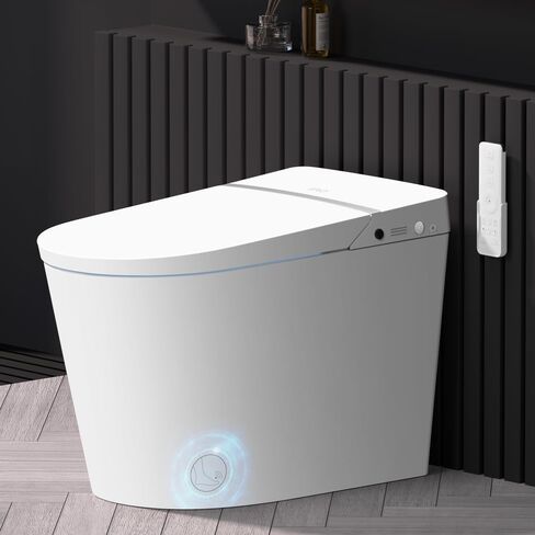 EPLO Smart Toilet Bidet,Auto Open/Close lid,Blackout Flush,Heated Seat,Dual Auto Flush,Foot Sensor Operation,LED Display,Tankless One Piece Elongated Modern Bidet Toilet Combo G20 in Saudi Arabia