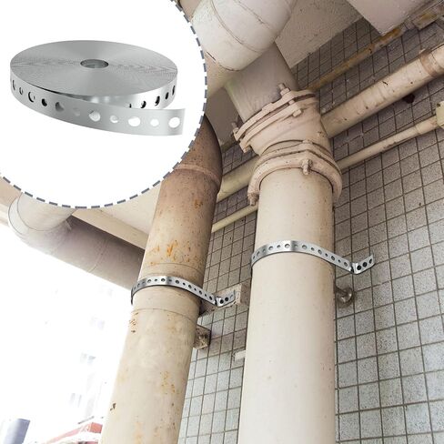 Galvanized Metal Pipe Strap 3/4-Inch x 100-Feet 24-Gauge for Pipe Support Metal Strapping with Holes Metal Pipe Hanger Strap in Kuwait