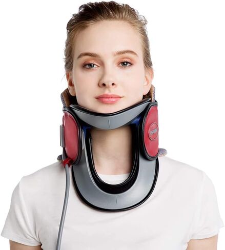 Newest Cervical Neck Traction Device - Adjustable Inflatable Neck Stretcher Collar for Home Traction Spine Alignment -(C03,Red) in Saudi Arabia