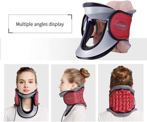 Newest Cervical Neck Traction Device - Adjustable Inflatable Neck Stretcher Collar for Home Traction Spine Alignment -(C03,Red) in Saudi Arabia