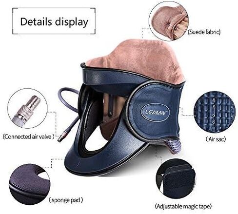 Newest Cervical Neck Traction Device - Adjustable Inflatable Neck Stretcher Collar for Home Traction Spine Alignment -(C03,Red) in Saudi Arabia