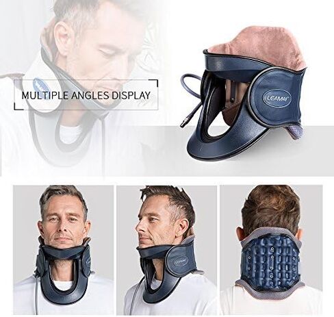 Newest Cervical Neck Traction Device - Adjustable Inflatable Neck Stretcher Collar for Home Traction Spine Alignment -(C03,Red) in Saudi Arabia
