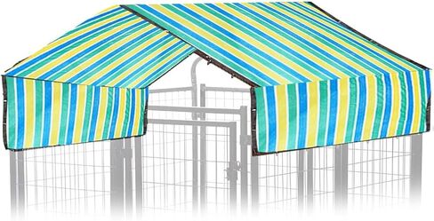 Upgrade Dog Kennel Cover Mesh Shade Panel with Grommets - Weather Guard Extra Large All Season Dog Run Cover & Roof (Green, 10x10FT) in Kuwait