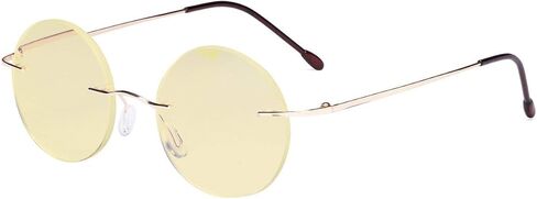 Eyekepper Titanium Rimless Orange Tinted Lenses Computer Reading Glasses Readers Men Women in Saudi Arabia