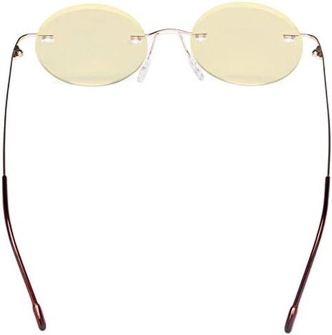 Eyekepper Titanium Rimless Orange Tinted Lenses Computer Reading Glasses Readers Men Women in Saudi Arabia