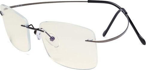 Eyekepper Titanium Rimless Orange Tinted Lenses Computer Reading Glasses Readers Men Women in Saudi Arabia