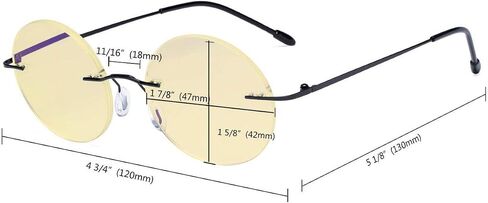 Eyekepper Titanium Rimless Orange Tinted Lenses Computer Reading Glasses Readers Men Women in Saudi Arabia