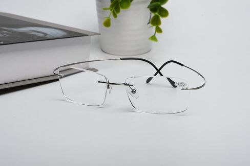 Eyekepper Titanium Rimless Orange Tinted Lenses Computer Reading Glasses Readers Men Women in Saudi Arabia