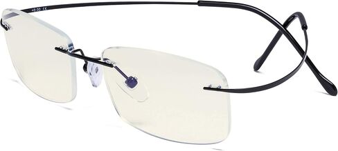 Eyekepper Titanium Rimless Orange Tinted Lenses Computer Reading Glasses Readers Men Women in Saudi Arabia