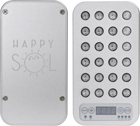 جهاز العلاج بالضوء الأحمر المحمول Happy Sol Mini Go، 24 مصباح LED، 5 مستويات سطوع، ترددات قابلة للتعديل، بطارية قابلة لإعادة الشحن، علاج بالضوء الأحمر والأشعة تحت الحمراء، علاج بالضوء أثناء التنقل in Kuwait