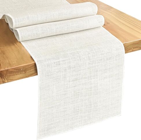 Letjolt Burlap Table Runner 72 Inches Farmhouse Thanksgiving Table Runner Jute Table Runner Christmas Table Decor Jute Woven Fabric, Natural 6 Feet in Saudi Arabia