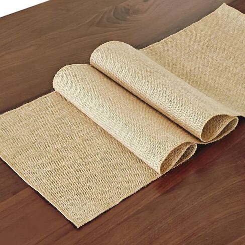 Letjolt Burlap Table Runner 72 Inches Farmhouse Thanksgiving Table Runner Jute Table Runner Christmas Table Decor Jute Woven Fabric, Natural 6 Feet in Saudi Arabia