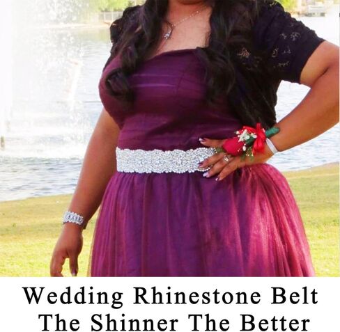 Pardecor Wedding Belt Rhinestone Belt Bridal Wedding Dress Sash Trim Rhinestone Applique Dress Belt Crystal Sash Accessories in Kuwait