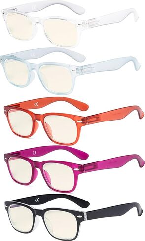 Eyekepper 6 Pack Pilot Reading Glasses Metalless Screwless Spring Hinges Readers for Women Men Large Frame +1.50 in Saudi Arabia
