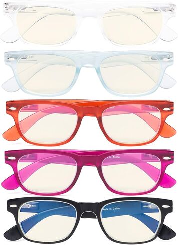 Eyekepper 6 Pack Pilot Reading Glasses Metalless Screwless Spring Hinges Readers for Women Men Large Frame +1.50 in Saudi Arabia