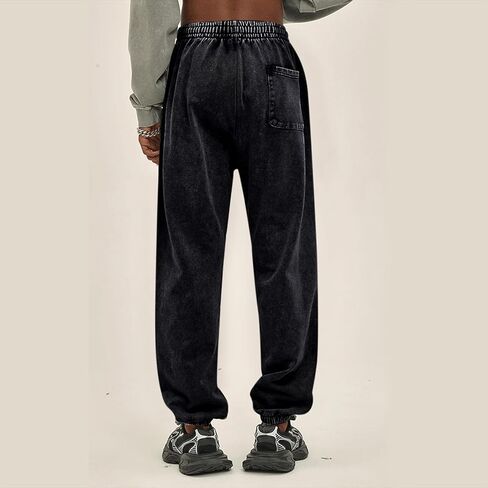 BINTEHGS Womens Joggers with Pockets Baggy High Waisted Wide Leg Sweatpants Women Loose Vintage Drawstring Washed Pants in Saudi Arabia