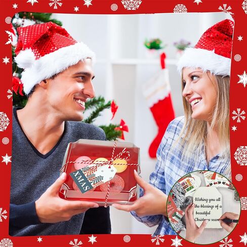 HCTWPY Christmas Charcuterie Boxes Christmas Bakery Boxes Disposable Paper Food Containers Gift Box with Clear Lids Ropes Cards for Xmas Party Favor Sandwich Cookies Donuts bakla,72 Pieces in Saudi Arabia